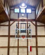 Gared Stationary Four-Point Wall Mount Basketball Hoop with Glass Board and Manual Height Adjuster