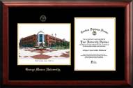 George Mason Patriots Gold Embossed Diploma Frame with Campus Images Lithograph
