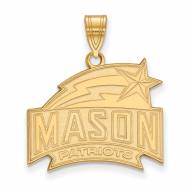 George Mason Patriots NCAA Sterling Silver Gold Plated Large Pendant