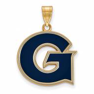 Georgetown Hoyas Sterling Silver Gold Plated Large Enameled Pendant