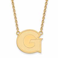Georgetown Hoyas Sterling Silver Gold Plated Large Pendant Necklace