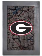 Georgia Bulldogs 11" x 19" City Map Framed Sign