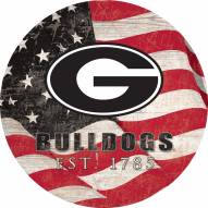 Georgia Bulldogs 12" Team Color Flag Circle Sign