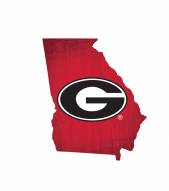 Georgia Bulldogs 12" Team Color Logo State Sign