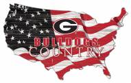Georgia Bulldogs 15" USA Flag Cutout Sign