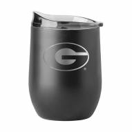 Georgia Bulldogs 16 oz. Powder Coat Black Etch Curved Beverage Glass