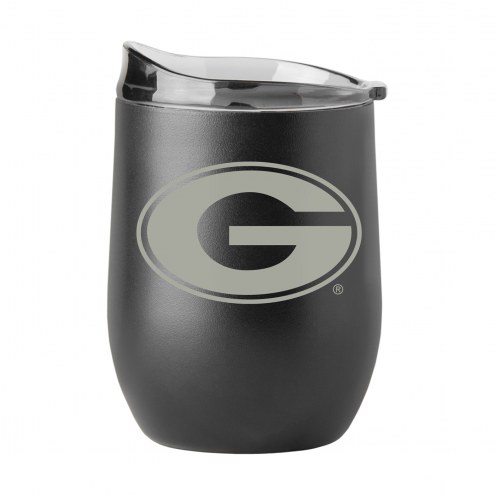 Georgia Bulldogs 16 oz. Powder Coat Gun Metal Curved Beverage Glass