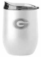 Georgia Bulldogs 16 oz. Powder Coat White Etch Curved Beverage Glass