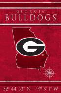 Georgia Bulldogs 17" x 26" Coordinates Sign