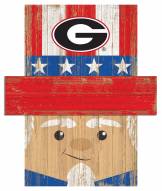 Georgia Bulldogs 19" x 16" Patriotic Head