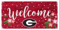 Georgia Bulldogs 6" x 12" Floral Welcome Sign
