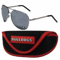 Georgia Bulldogs Aviator Sunglasses and Sports Case