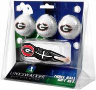 Georgia Bulldogs Black Crosshair Divot Tool & 3 Golf Ball Gift Pack