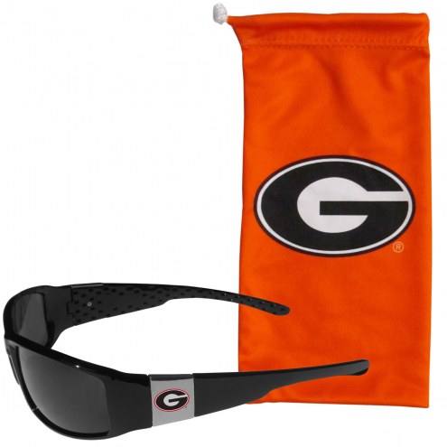 Georgia Bulldogs Chrome Wrap Sunglasses & Bag