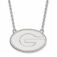 Georgia Bulldogs Sterling Silver Large Pendant Necklace