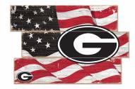 Georgia Bulldogs Flag 3 Plank Sign