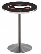 Georgia Bulldogs "G" Stainless Steel Bar Table with Round Base