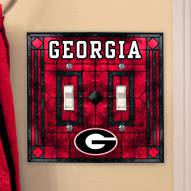 Georgia Bulldogs Glass Double Switch Plate Cover