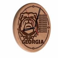 Georgia Bulldogs Laser Engraved Wood Clock