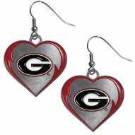 Georgia Bulldogs Heart Dangle Earrings