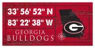 Georgia Bulldogs Horizontal Coordinate 6" x 12" Sign