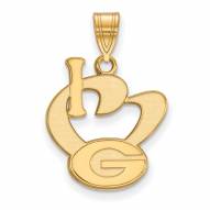 Georgia Bulldogs Sterling Silver Gold Plated Medium Pendant