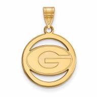 Georgia Bulldogs Sterling Silver Gold Plated Small Pendant