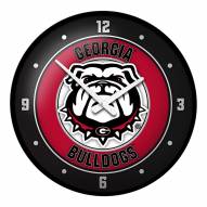 Georgia Bulldogs Modern Disc Wall Clock
