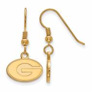 Georgia Bulldogs NCAA Sterling Silver Gold Plated Extra Small Dangle Earrings