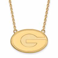Georgia Bulldogs NCAA Sterling Silver Gold Plated Large Pendant Necklace
