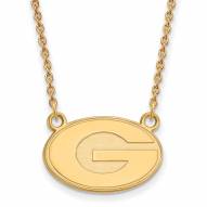 Georgia Bulldogs NCAA Sterling Silver Gold Plated Small Pendant Necklace