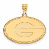 Georgia Bulldogs NCAA Sterling Silver Gold Plated Large Pendant