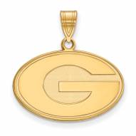 Georgia Bulldogs NCAA Sterling Silver Gold Plated Medium Pendant