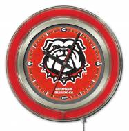 Georgia Bulldogs Neon Clock