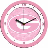 Georgia Bulldogs Pink Wall Clock