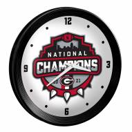 Georgia Bulldogs Ribbed Frame Wall Clock