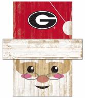 Georgia Bulldogs Santa Head Sign