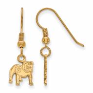 Georgia Bulldogs Sterling Silver Gold Plated Extra Small Dangle Earrings