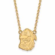 Georgia Bulldogs Sterling Silver Gold Plated Large Pendant Necklace