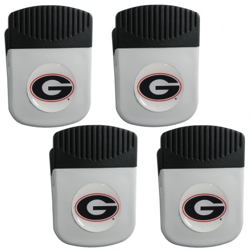 Georgia Bulldogs 4 Pack Chip Clip Magnet with Bottle Opener