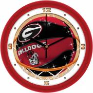 Georgia Bulldogs Slam Dunk Wall Clock