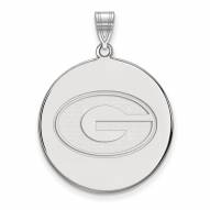 Georgia Bulldogs Sterling Silver Extra Large Disc Pendant