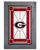 Georgia Bulldogs Stained Glass with Frame