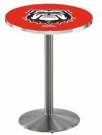 Georgia Bulldogs Stainless Steel Bar Table with Round Base