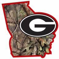 Georgia Bulldogs State Decal w/Mossy Oak Camo