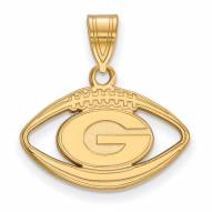 Georgia Bulldogs Sterling Silver Gold Plated Football Pendant