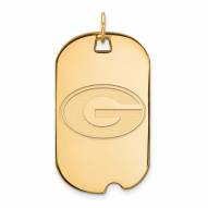 Georgia Bulldogs Sterling Silver Gold Plated Large Dog Tag