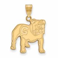 Georgia Bulldogs Sterling Silver Gold Plated Large Pendant