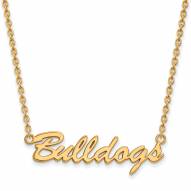 Georgia Bulldogs Sterling Silver Gold Plated Pendant Necklace