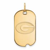Georgia Bulldogs Sterling Silver Gold Plated Small Dog Tag Pendant